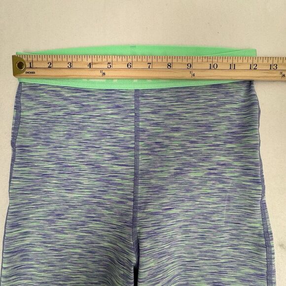Nike Pro Women's Crop Leggings S Mint Purple Heather Training Gym Yoga Running - Picture 10 of 13